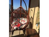 Кресло плетеное подвесное Ротанг Плюс Арриба сталь, искусственный ротанг коричневый Фото 5