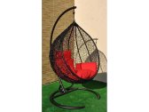 Кресло плетеное подвесное Ротанг Плюс Арриба сталь, искусственный ротанг черный Фото 3