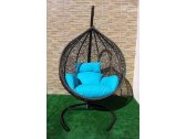 Кресло плетеное подвесное Ротанг Плюс Арриба сталь, искусственный ротанг бежево-коричневый Фото 5