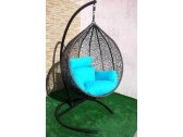 Кресло плетеное подвесное Ротанг Плюс Арриба сталь, искусственный ротанг бежево-коричневый Фото 6