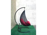 Кресло плетеное подвесное Ротанг Плюс Принцесса сталь, искусственный ротанг черный Фото 19