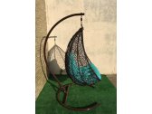 Кресло плетеное подвесное Ротанг Плюс Сакала сталь, искусственный ротанг коричневый Фото 12