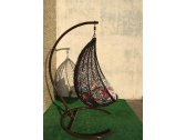 Кресло плетеное подвесное Ротанг Плюс Сакала сталь, искусственный ротанг коричневый Фото 18