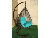 Кресло плетеное подвесное Ротанг Плюс Сакала сталь, искусственный ротанг бежево-коричневый Фото 13