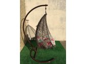 Кресло плетеное подвесное Ротанг Плюс Сакала сталь, искусственный ротанг бежево-коричневый Фото 16