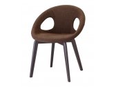 Кресло с обивкой Scab Design Natural Drop Pop бук, технополимер, ткань венге, кофе Фото 1