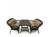 Комплект плетеной мебели Afina T130Br/LV520-1 Brown/Beige 4Pcs сталь, искусственный ротанг коричневый, бежевый Фото 2