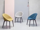 Кресло с обивкой Scab Design Natural Giulia Pop бук, технополимер, ткань венге, светло-серый Фото 3