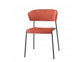 Кресло с обивкой Scab Design Lisa сталь, дерево, вельвет антрацит, красный Фото 3