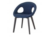 Кресло с обивкой Scab Design Natural Drop Pop бук, технополимер, ткань венге, синий Фото 1