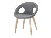 Кресло с обивкой Scab Design Natural Drop Pop бук, технополимер, ткань натуральный бук, серый Фото 1