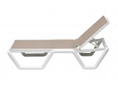 Шезлонг-лежак пластиковый Scab Design Vela технополимер, текстилен белый, тортора Фото 3