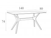 Стол пластиковый Siesta Contract Ibiza Table 140 пластик, ламинат HPL коричневый Фото 2