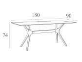 Стол пластиковый Siesta Contract Ibiza Table 180 пластик, ламинат HPL белый Фото 2