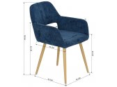 Кресло с обивкой ST-GROUP Кромвель ткань, сталь синий Фото 5
