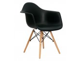 Кресло пластиковое ST-GROUP Eames DAW пластик, бук, сталь черный Фото 1