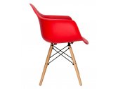 Кресло пластиковое ST-GROUP Eames DAW пластик, бук, сталь красный Фото 3