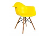 Кресло пластиковое ST-GROUP Eames DAW пластик, бук, сталь желтый Фото 1