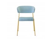 Кресло с обивкой Scab Design Lisa сталь, дерево, вельвет золотой, голубой Фото 3