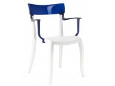 Кресло пластиковое PAPATYA Hera-K стеклопластик, поликарбонат белый, синий Фото 1