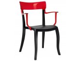 Кресло пластиковое PAPATYA Hera-K стеклопластик, пластик черный, красный Фото 1