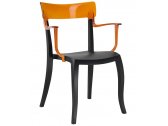 Кресло пластиковое PAPATYA Hera-K стеклопластик, пластик черный, оранжевый Фото 1