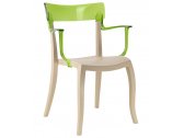 Кресло пластиковое PAPATYA Hera-K стеклопластик, пластик тортора, зеленый Фото 1