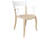 Кресло пластиковое PAPATYA Hera-K стеклопластик, поликарбонат песочный, белый Фото 1