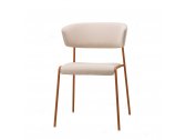 Кресло с обивкой Scab Design Lisa Waterproof сталь, дерево, влагозащитная ткань терракотовый, песок Фото 5