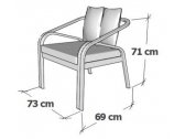 Комплект металлической мебели DELTA Alcor 1 алюминий, ткань антрацит Фото 8
