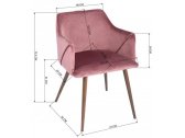 Кресло с обивкой ST-GROUP Монарх вельвет, сталь розовый Фото 10