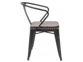 Кресло металлическое с обивкой ST-GROUP Tolix Arms Soft экокожа, сталь черный матовый Фото 3