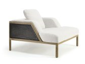 Кресло деревянное лаунж с подушками Ethimo Grand Life мореный тик, роуп, акрил мореный тик, белый Фото 5
