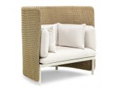 Кресло плетеное лаунж с подушками Ethimo Esedra алюминий, искусственный ротанг, акрил песочный, белый Фото 4