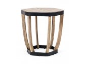 Столик кофейный деревянный Ethimo Swing алюминий, тик черный, натуральный Фото 1