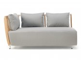 Правый модуль с подушками Ethimo Swing алюминий, тик, акрил белый, натуральный, серый Фото 1