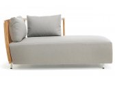 Шезлонг левый с подушкой Ethimo Swing алюминий, тик, акрил белый, натуральный, серый Фото 1