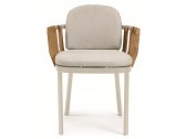 Кресло деревянное с подушками Ethimo Swing алюминий, тик, акрил черный, натуральный, серый Фото 3
