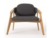 Кресло деревянное плетеное Ethimo Knit синтетическая нить, тик Фото 5