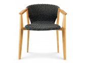 Кресло деревянное плетеное Ethimo Knit синтетическая нить, тик Фото 4