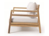 Кресло деревянное с подушками Ethimo Costes тик, акрил натуральный, белый Фото 4