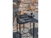 Кресло металлическое барное Ethimo Nicolette алюминий, тик черный, натуральный Фото 8