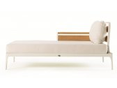 Правый лежак деревянный с подушками Ethimo Meridien акрил, алюминий, тик Фото 2