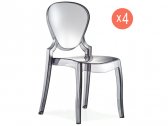 Комплект прозрачных стульев PEDRALI Queen Set 4 поликарбонат серый Фото 1