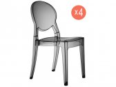 Комплект прозрачных стульев Scab Design Igloo Set 4 поликарбонат серый Фото 1