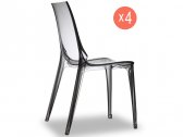 Комплект прозрачных стульев Scab Design Vanity Set 4 поликарбонат серый Фото 1
