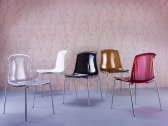 Комплект прозрачных стульев Siesta Contract Allegra Set 4 сталь, поликарбонат янтарный Фото 7