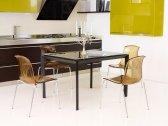 Комплект прозрачных стульев Siesta Contract Allegra Set 4 сталь, поликарбонат янтарный Фото 6