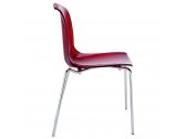 Комплект прозрачных стульев Siesta Contract Allegra Set 2 сталь, поликарбонат красный Фото 2