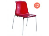 Комплект прозрачных стульев Siesta Contract Allegra Set 2 сталь, поликарбонат красный Фото 1